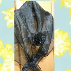 「さがちゃん様専用」黒パール薔薇オーガンジーストール結婚式にものサムネイル