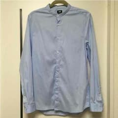 H&M  ブルー ノーカラーシャツのサムネイル