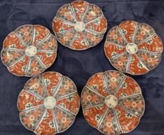 林九郎 錦 菊割内外 金彩 松竹梅 中鉢 5枚セット 新品・未使用】林九郎 錦 菊割内外 金彩 松竹梅 中鉢 5枚セット 【公式