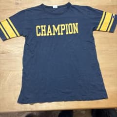 Champion フットボールTシャツ ネイビー イエロー LARGEのサムネイル