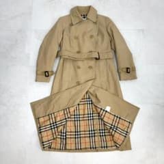 バーバリーズ トレンチコート 白タグ ベージュ ノバチェック ベルト M