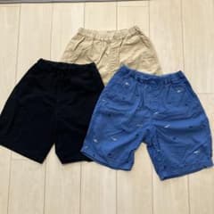 ハーフパンツ 3点セット 黒 ベージュ 青のサムネイル