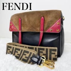 美品 FENDI フリップ ショルダーバッグ ハンドバッグ 2way ズッカ 