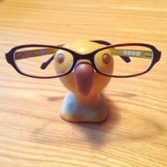 メガネ スタンド 小鳥 陶器のサムネイル