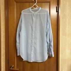 長袖　シアーシャツ　水色のサムネイル