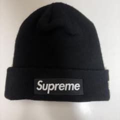 Supreme New Era Box Logo ビーニー ブラック ニット帽のサムネイル