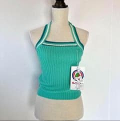 古着 ヴィンテージ 70s デッドストック ホルターネックニット レトロ M
