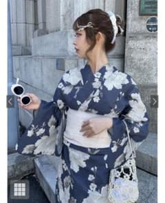 【GRL】 牡丹浴衣セット ネイビーのサムネイル