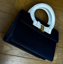 KIMIJIMA TOKYOPARIS ハンドバッグ ブラック ホワイト レザー - メルカリ