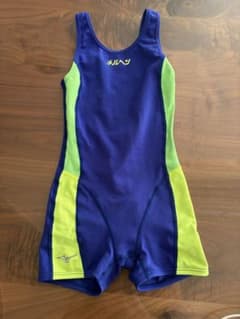 メルヘン MIZUNO キッズ 水着 120cm ブルー×ライムのサムネイル