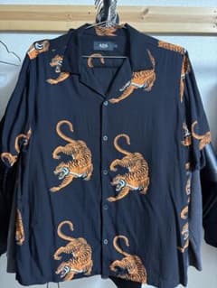 AZUL BY MOUSSY レーヨン アロハシャツ 和柄 虎 タイガー 開襟のサムネイル