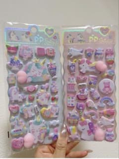 限定セール❗️ユニコーン 立体シール 2枚セット ぷにぷにお尻シール 動物シールのサムネイル