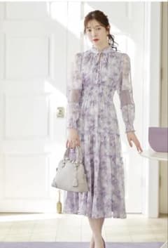花柄シフォンワンピース パープル　tocco closetのサムネイル