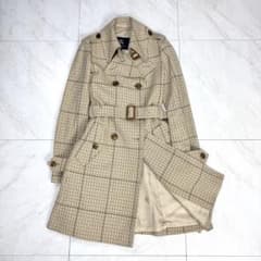 美品 バーバリー ロンドン カシミヤ混 ハウンドトゥース ウール