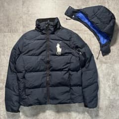 極美品 ラルフローレン ビッグポニー ダウンジャケット 2way ネイビー