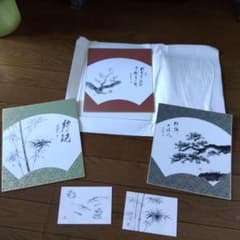 .松竹梅　東雲　色紙サイズ　はがきは折れ有り　色紙汚れ　水墨画 松竹梅 東雲 色紙サイズ はがきは折れ有り 色紙汚れ 水墨画 - メルカリ