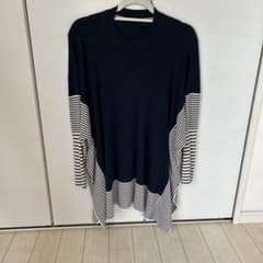 バイカラー ボーダー チュニック ニット 長袖のサムネイル