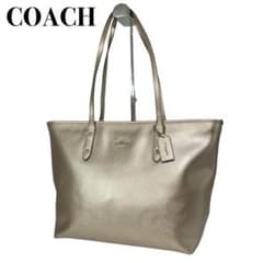 美品】COACH トートバッグ レディース レザー ゴールド A004 - メルカリ