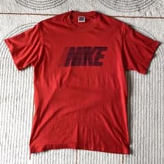 90s USA製 NIKE ロゴTシャツ 赤 銀タグのサムネイル