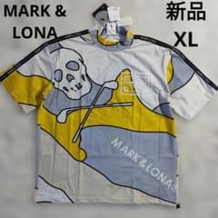 新品タグ付 マークアンドロナ モックネックTシャツ 50 カモフラ ゴルフ