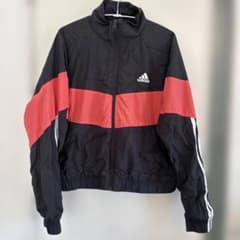 adidas W GAMETIME TS ナイロンジャケット ブラック レッド - メルカリ