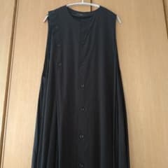 くろしろねこ　Y'sノースリーブ ブラック カットソーワンピース くろしろねこ様専用 Y'sノースリーブ ブラック カットソーワンピース