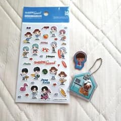 TinyTAN 스티커 BT21 열쇠 고리 핀 배지 3 점 세트