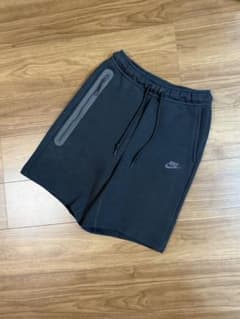 メンズS ブラック テックフリース ハーフパンツ 廃盤 NIKE 赤タグ 黒