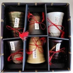 【新品未使用】三洋陶器手作り風趣 逸器彩食　6点セット湯呑み焼酎グラスのサムネイル