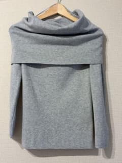 ZARA オフショルダー ニット セーター グレー S 美品のサムネイル