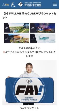 北海道日本ハムファイターズ F VILLAGE 手ぬぐい&ブランケットのサムネイル