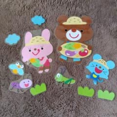 動物と昆虫のイラスト壁面。のサムネイル