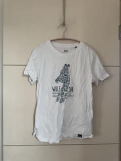 Jack Wolfskin Tシャツ ホワイト キリン柄