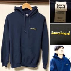 完売品❗️Saucy Dog サウシードッグ 刺繍ロゴ パーカー ネイビー