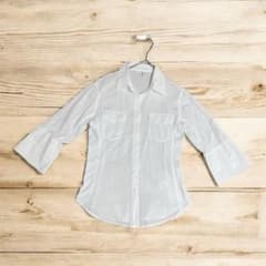 Love tree ラブツリー ベルスリーブ 七分袖 白シャツ Lサイズ【美品 