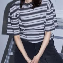 ボーダーTシャツ チャコールグレー Mサイズのサムネイル