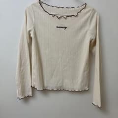 長袖カットソー アイボリー メロウ加工
