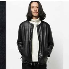 チャオパニック レザージャケット ノーカラーのサムネイル
