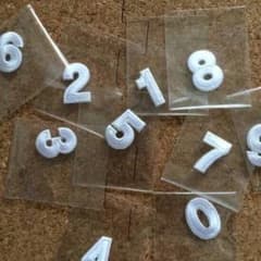 刺繍数字のワッペン!白色。アイロンで簡単に引っ付きます