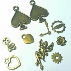 ハンドメイド♡トランプミール皿＆ティンカーベル＆ミニパーツセットレジン加工のサムネイル