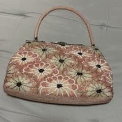 和装用バッグ ビーズバッグ ピンク 花柄のサムネイル