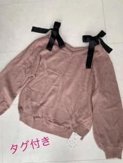 タグ付き未使用‼︎evelyn エブリン　リボンニット　ダークピンク　Mのサムネイル