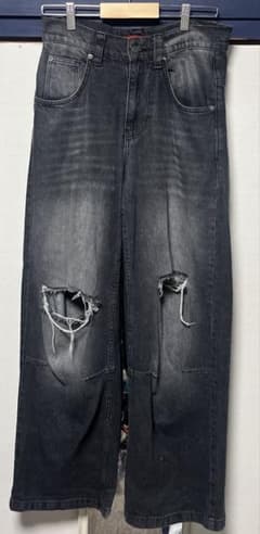 Jaded London blackバギーダメージデニム W28のサムネイル