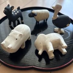 めちゃカワ　ぽれぽれ動物　木製　動物置物　セットのサムネイル