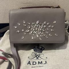 ADMJ ショルダーバッグ グレー スワロフスキー装飾 - メルカリ