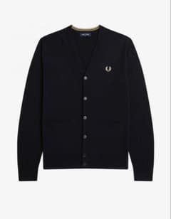 FRED PERRY 黒 Vネックカーディガン Sのサムネイル