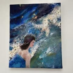 抽象画 美しい女性 油彩 真作大きさF3 額なし - メルカリ