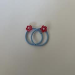 レジン/花のデザインヘアゴム 2個セット