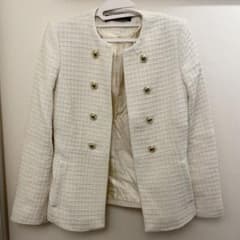 ZARA ツイード　ジャケット　白のサムネイル