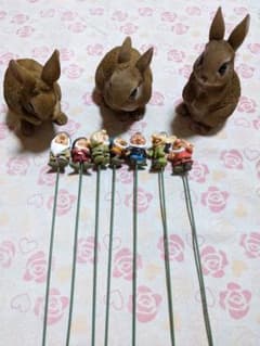 ガーデンオブジェ　ピック　うさぎ3種　七人の小人のサムネイル